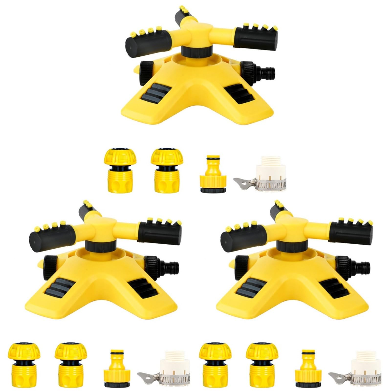 iplusmile 3-Piece Sprinkler Set: High-Pressure Hose, High-Pressure Nozzle, Irrigation, Watering, Plastic Hose Attachment, 360-Degree Rotary Sprinkler