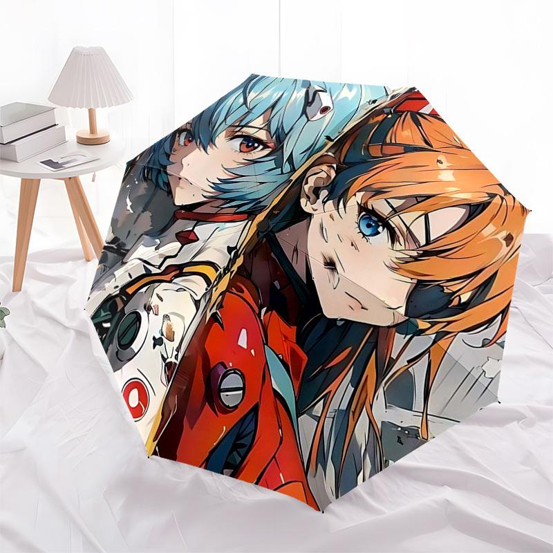1pc Neon Genesis Evangelion Umbrella - Automatic Opening/Closing, Portable 3-Fold Design, 8-Bone Iron Frame, Outdoor Umbrella, Perfect Gift for Fans,