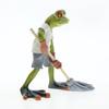 Mopping Cartoon Frog Figurine Doing Resin Statue Housework Frog Sculpture Home Office