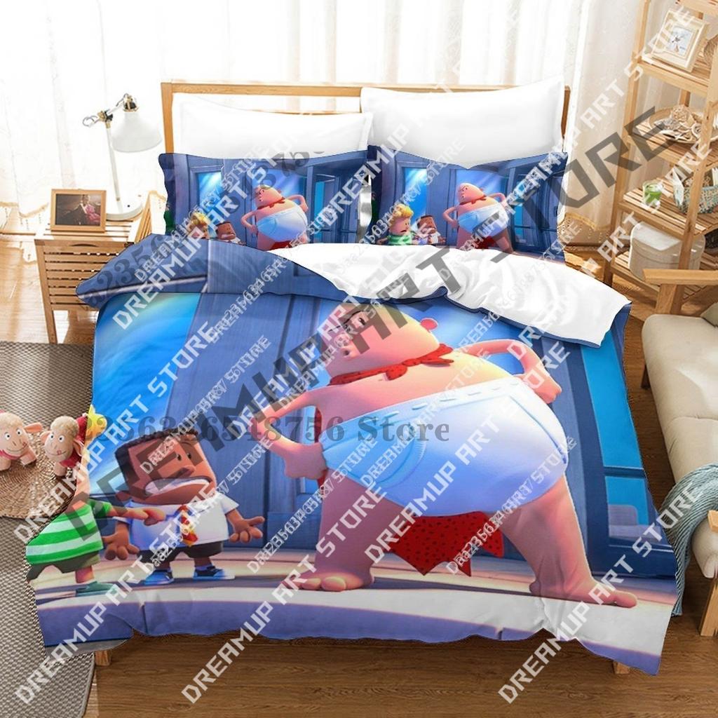 3D Print Captain Underpants Bedding Set Single Twin Full Queen King Size Bed Set Aldult Kid Bedroom Duvetcover Set 3D Anime Bed