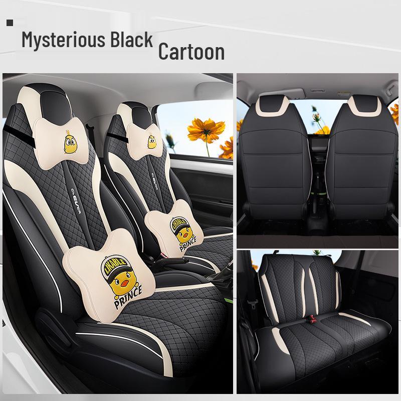 YH Cowin Car Seat Cushion Cover: Fashionable, Full Leather, All-Season, Sporty Design.