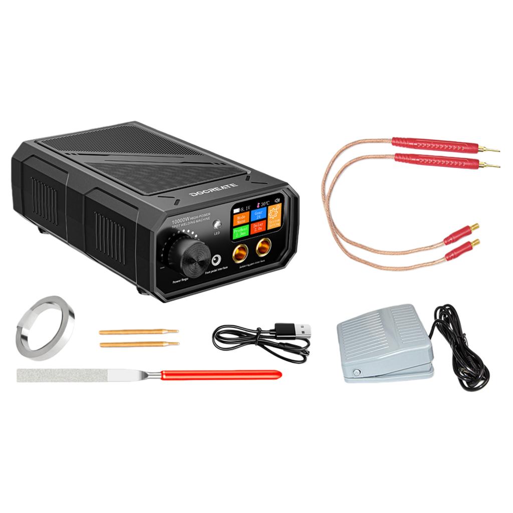 10000W DIY Nickel Sheet Spot Welding Machine with Dual Pulse Output Spot Welder Auto and Manual Mode for Battery Pack Making