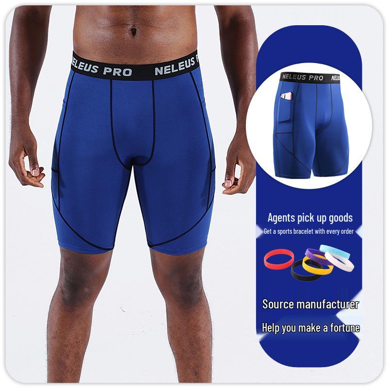 

Мужские быстросохнущие эластичные шорты для бега с карманами - Влагоотводящие, для спортивного фитнеса, пятиточечного стиля для баскетбола и активного отдыха. 3XL синий