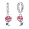 Women's 925 Silver Teddy Bear Rabbit Donut Pink Theme Sweet Romantic Priginal Design Earrings Engagement Party Exquisite Jewelry