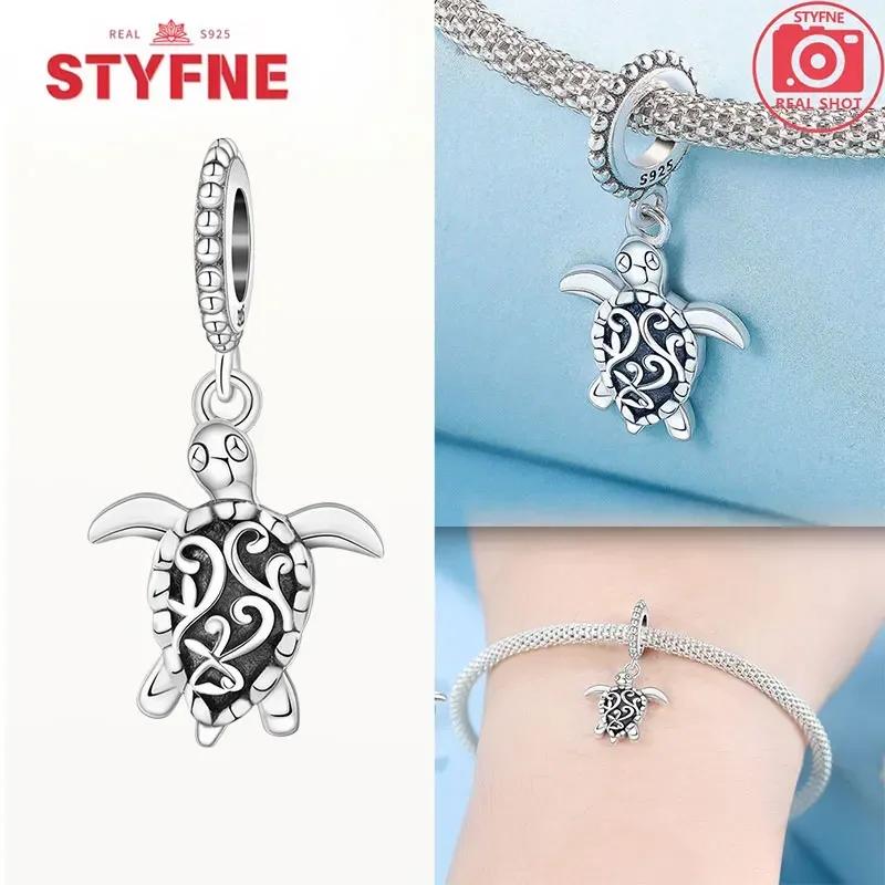 Women Bracelet Diy Fine Jewelry Gifts Original Charms Beads Copper Ocean Series Blue Turtle Starfish Shell Pendants