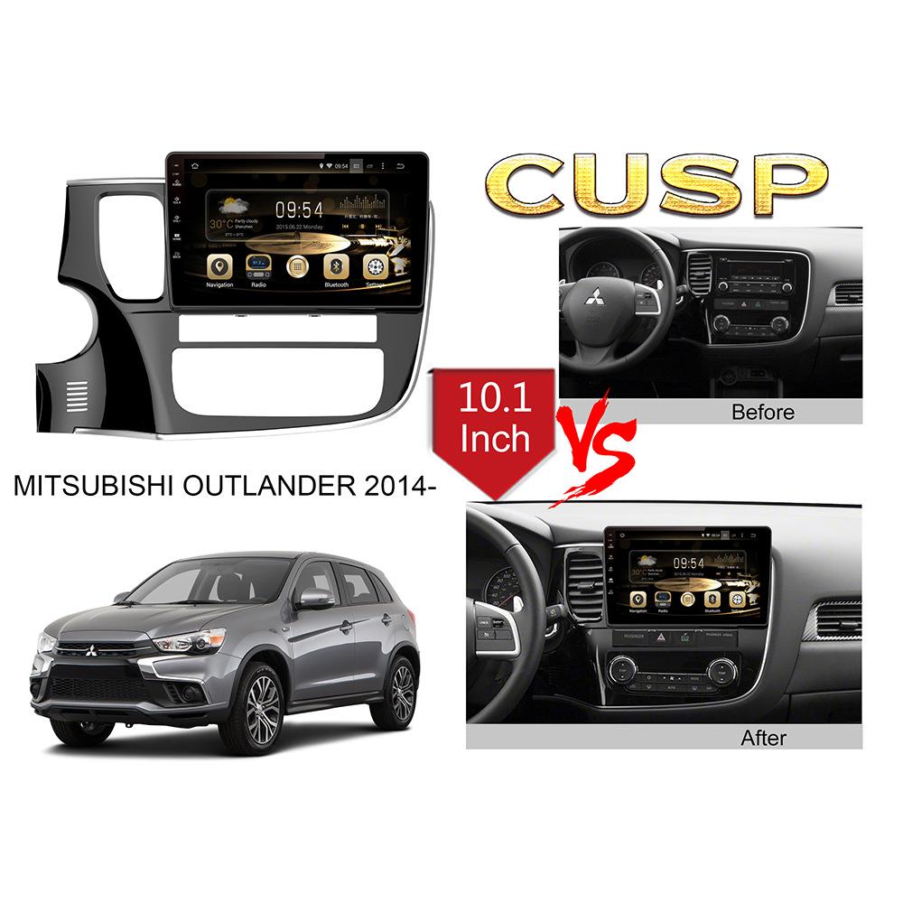 Compatible with 2014 Mitsubishi Outlander: HD Central Control Screen with Integrated Navigation and Multi-function Steering Wheel Controls.