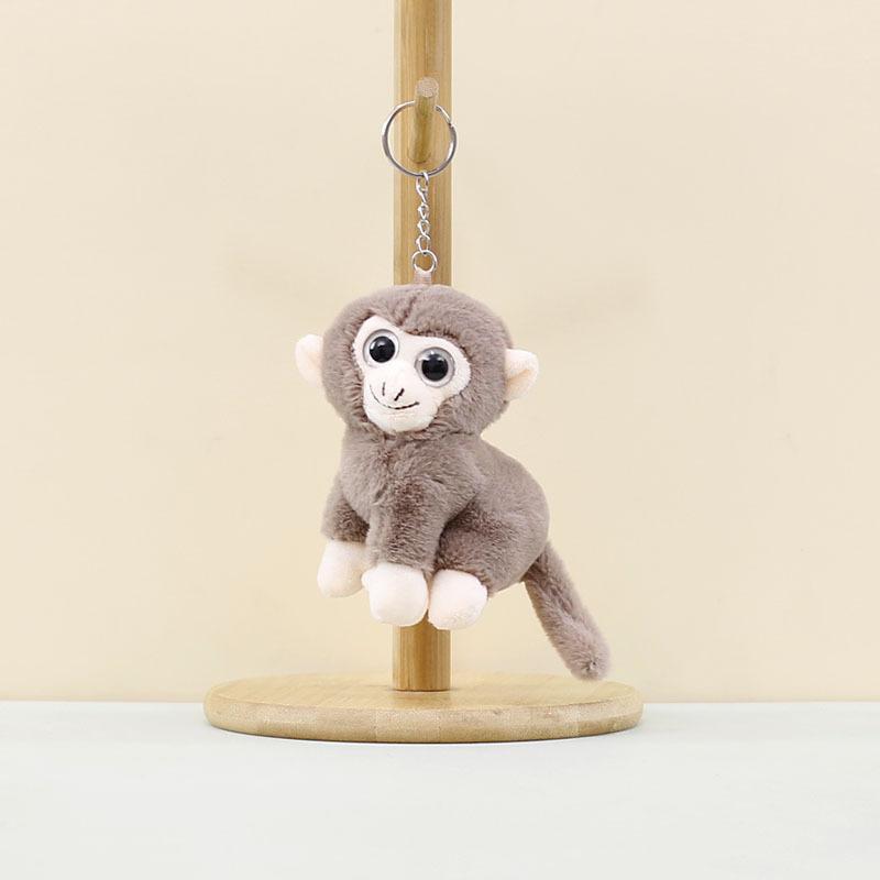 

Cartoon Mini Monkey Plush Keychain Soft Stuffed Doll Decorative Gift Kids Adults коричневый
