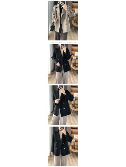Women's Short Woolen Coat for 2025: Autumn/Winter Loose Outerwear with Suit Collar Trend