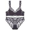 New Women Lace Flowers Embroidery Lingerie Set Sexy Hollow Thin Cup Push Up Bra Summer Comfort Underwear Adjustable Strap Bras