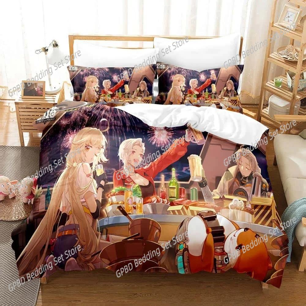 Comforter 3D Printing Game Tower Of Fantasy Anime Bedding Set Bedroom Soft Modern S Comefortable Quilt