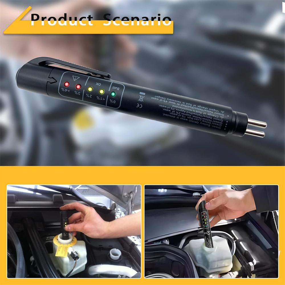 1PCS Brake Fluid Test Pen, Auto Brake Diagnostic Tester Tool, Brake Fluid Fluid Oil Test Analysis Tool with Five LED Indicators,DOT3 /4/5