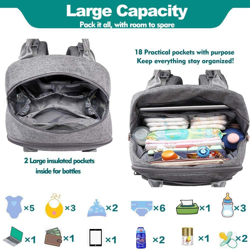 Foldable Waterproof Mommy Backpack with Bed - Multifunctional Large Capacity for Mother and Baby.
