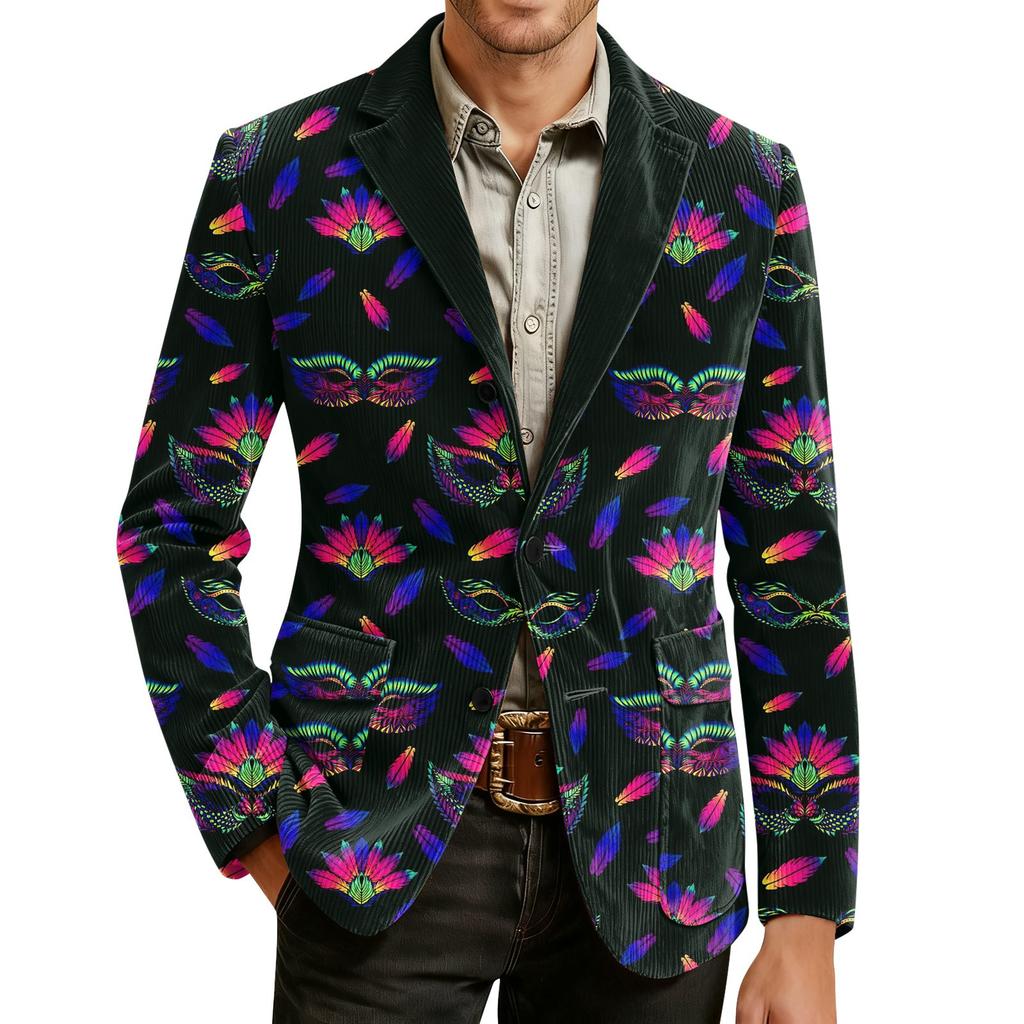 Herren Druck Kord Warm Taschen Anzugjacke Cardigan Herren Freizeitanzug