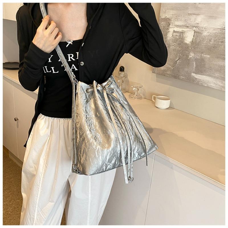 Premium tekstura łańcuszek worek kubełkowy damski nowy modny wielofunkcyjny modny torba na ramię listonoszka plecak