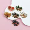 1PC Cat Brooch Cartoon Two Cats Cute Zinc Alloy Versatile Pin Buckle Clothing Accessories Diamond Inlaid