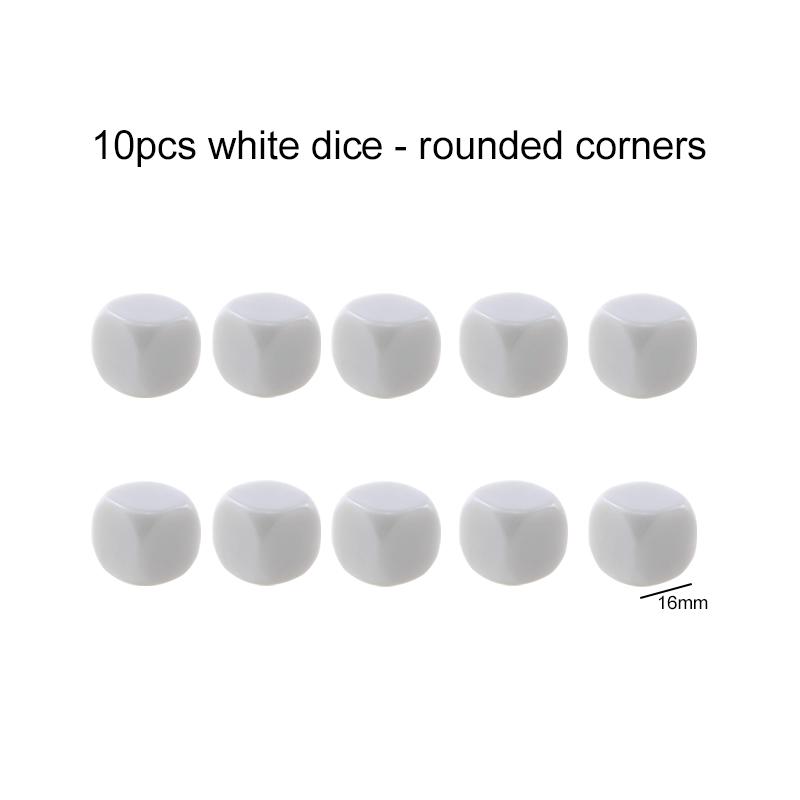 

10pcs Blank Dice 16mm Acrylic DIY Cubes Graffiti Table Game Props Festival Party Gathering Entertainment for Board Games TMZ