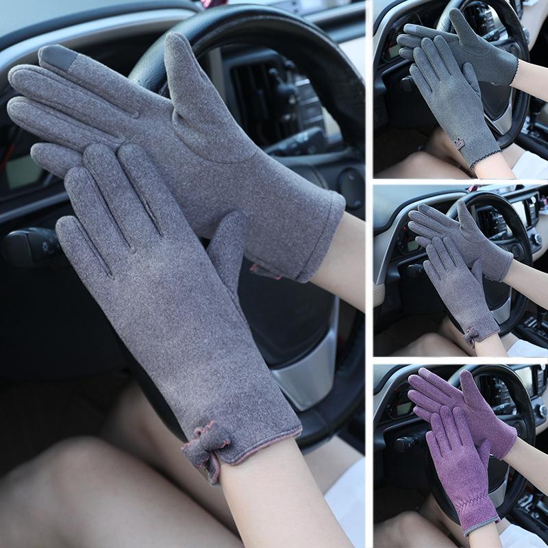 

Derong women s touch screen gloves women s autumn and winter thermal gloves students Korean version cycling and driving thickened cold-proof women unspecified, style and color, mixed hair