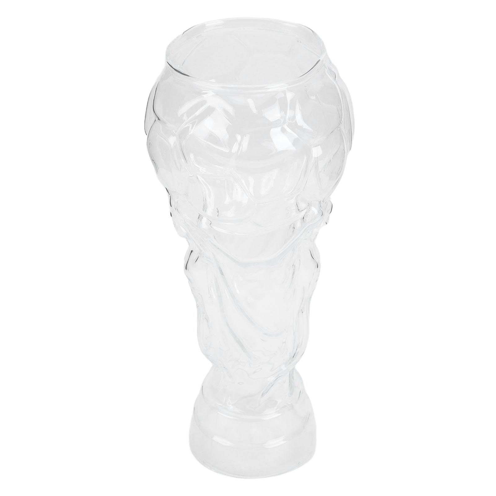 Soccer Trophy Beer Glass for Freezer 600ml Clear Football Trophy Tall Beer Cup for Sports Fans Men Party Bar Club