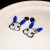 Cute Cartoon Rabbit Ear Studs In Transparent Design for Girls and Women