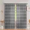 2 Pack Fashion Black and White Buffalo Plaid Printed Curtain   Geometric Artwork Design Modern Home Decor