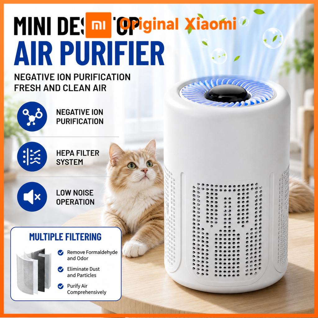 Xiaomi Negative Ion Mini Desktop Home USB Purifier Remove Smoke and Odor and Dust Particles HEPA Filter Efficient Purifying Air