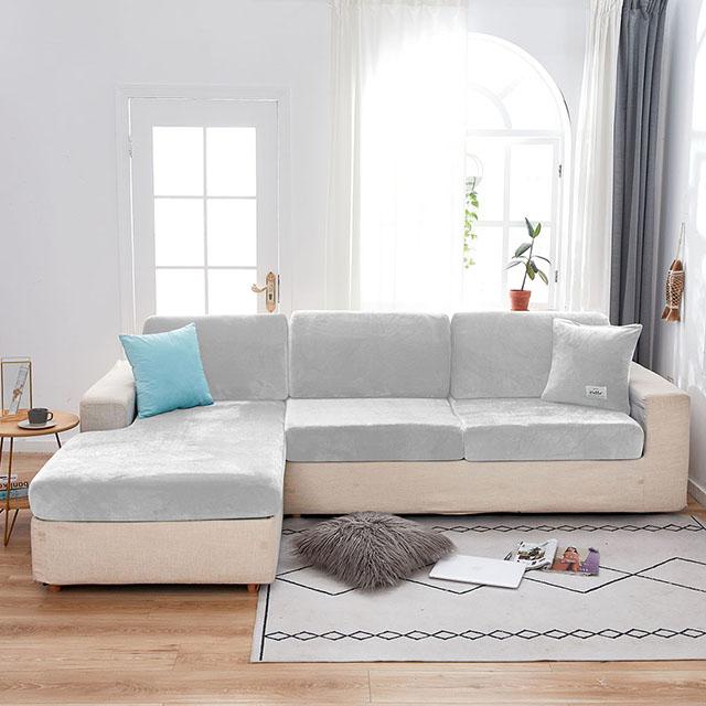 Velvet Fabric Sofa Pillow Slip For Family Room Unicolor Snuggly Couch Flexible Cover Flexible Spandex Flexible Cover Couch Flexible Cover Elastic
