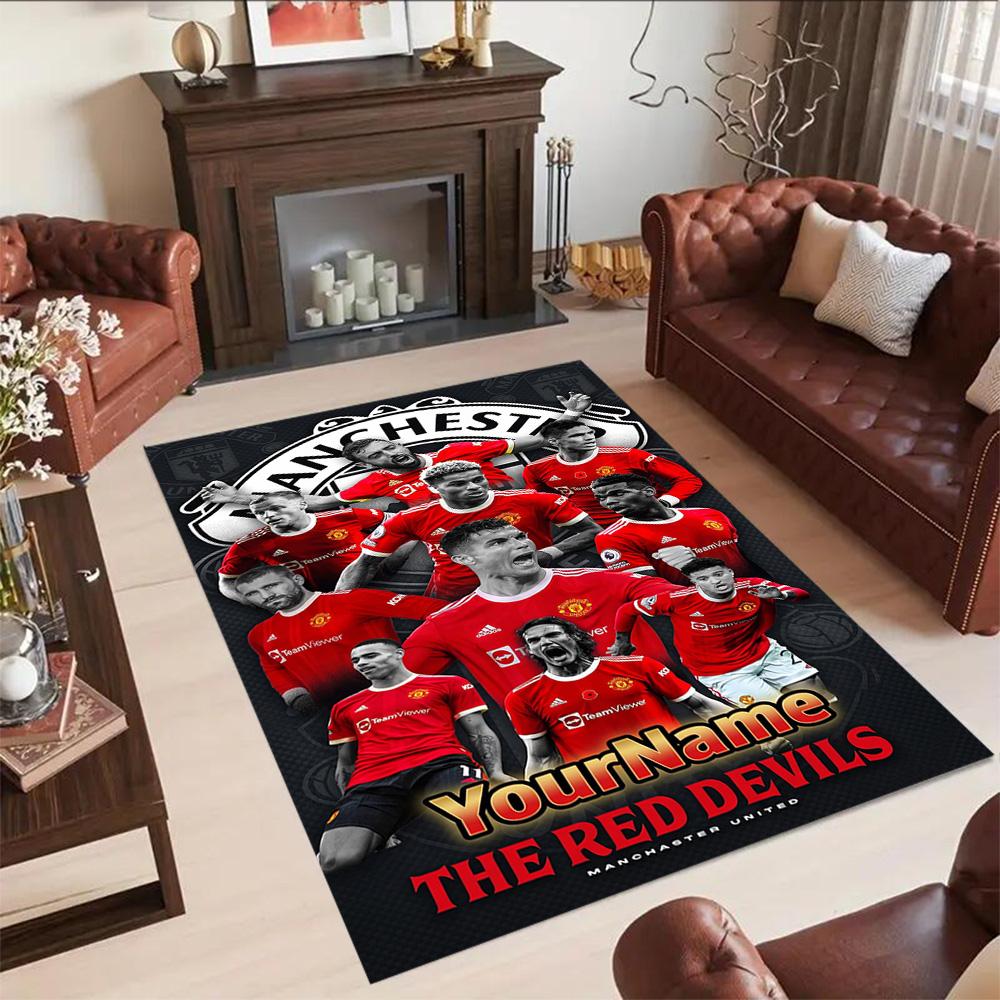 Manchester Customize Your Name Area Rug Design for Kitchen Hallway Foyer Dining Room Antislip Carpet Anime Office Decor Wedding Party Gift
