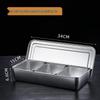 Stainless Steel 3-Compartment Seasoning Box