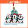 Charming Resin Penguin Family Christmas Ornaments Adorable Holiday Decorations Set