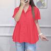 ZANZEA Women Turn Down Collar Summer Casual Short Sleeve Blouse