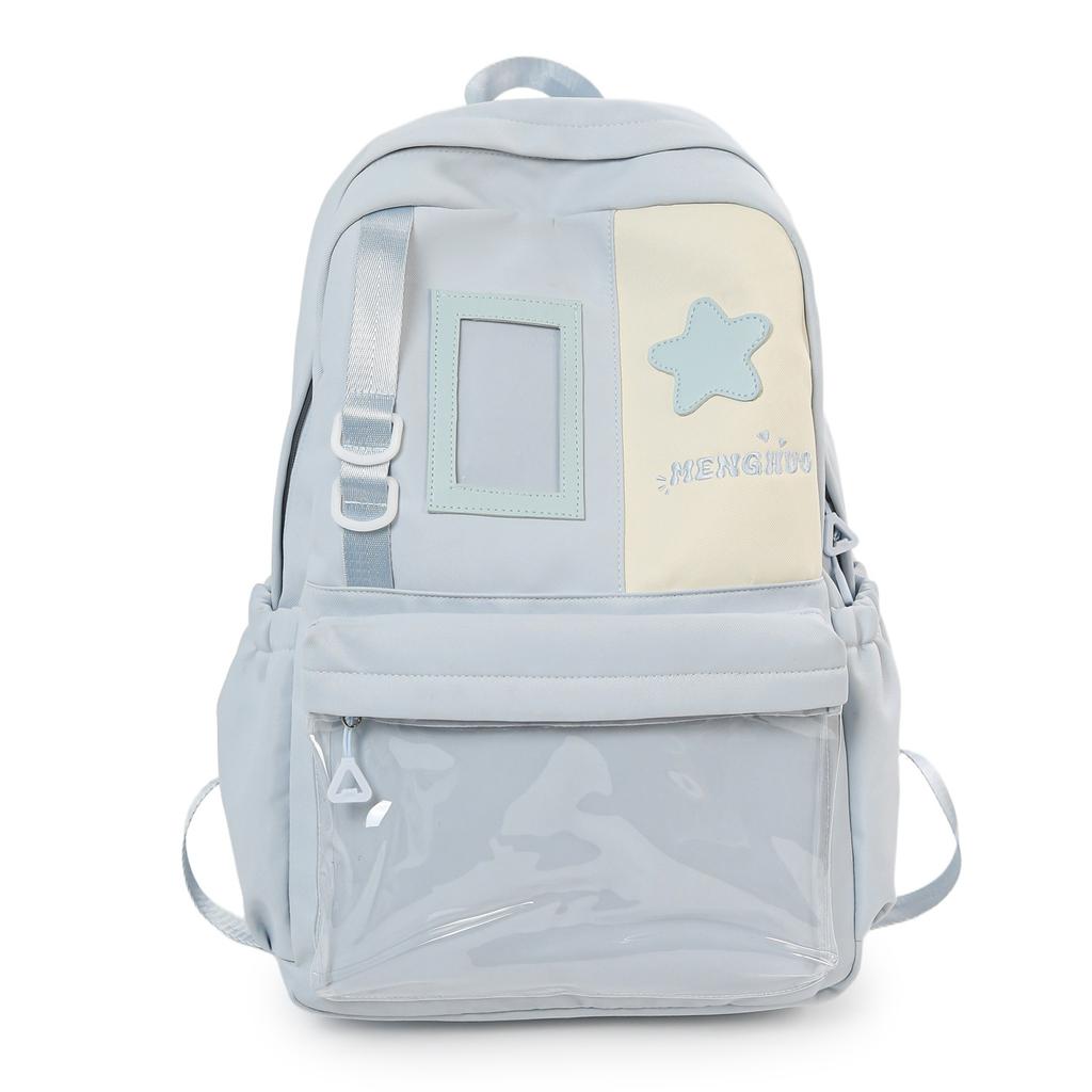 Schoolbag Japanese Ins Schoolbag Female Versatile Girl Backpack Cute High Value Backpack Large Capacity Transparent Pain Bag