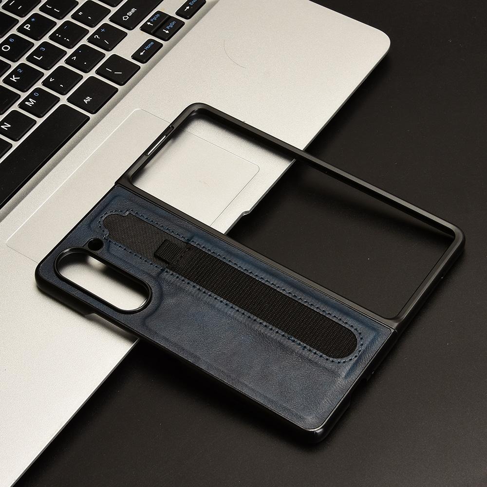 For Samsung Galaxy Z Fold5 5G Retro Texture Phone Cover PU Leather+PC Phone Case with Pen Slot