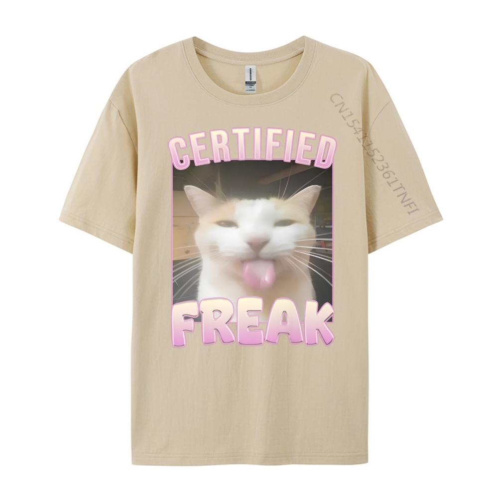 Certified Freak Cat Meme Mens Clothing Free Shipping Clothes Tee Shirt