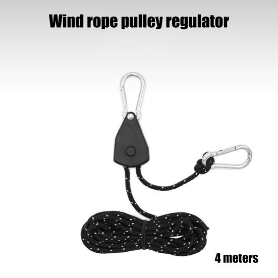 Wind Rope Pulley Adjuster with Load-bearing Buckles Highly Reflective Rope Zinc Alloy Pulley Outdoor Camping Tent Canopy Adjustable Non-slip