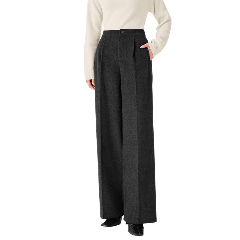 Xiangying Women's Draped Wide-Leg Suit Pants