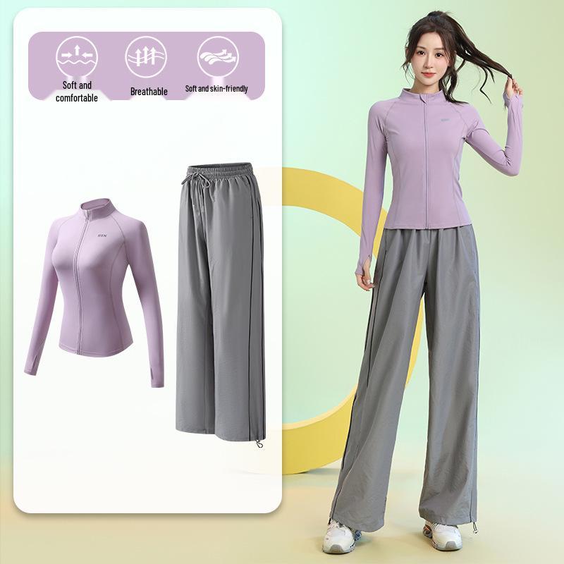 Damen Slim-Fit Atmungsaktiver Badmintonanzug - Herbst/Winter Schnelltrocknendes Sportbekleidungsset mit Reißverschluss und langen Ärmeln