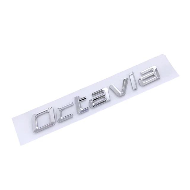 JIYQ3 3d ABS Chrome Logo OCTAVIA Emblem Letters Car Trunk Badge For Skoda VRS RS Octavia 1 2 3 4 MK2 MK3 MK4 A5 A7 Sticker Accessories