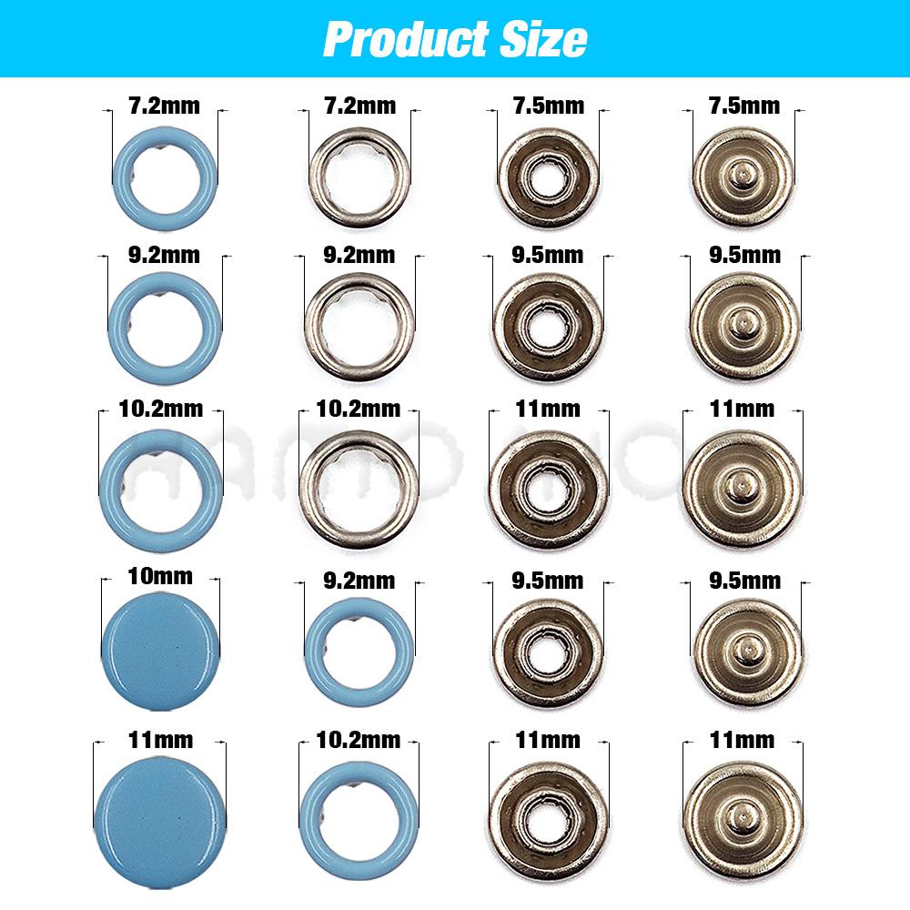 50-100Pcs Metal Prong Snap Button Hollow/Solid Press Prong Ring Button Studs Fasteners For Clothes Garment Sewing Bags Shoes