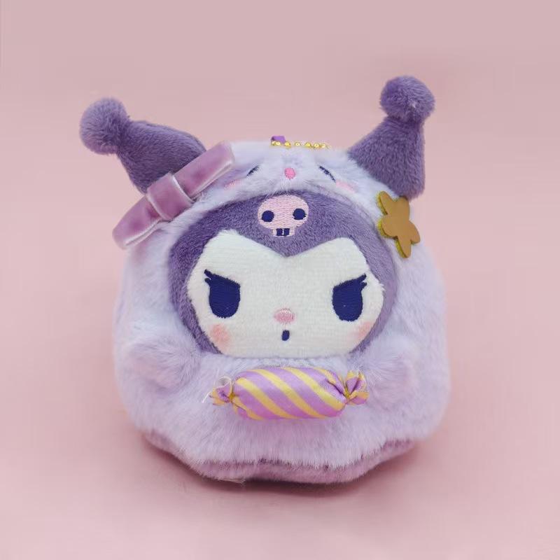 Halloween Ghost Candy Series Kuromi Cinnamoroll My Melody Hangyodon Hello Kitty Plush Toy Keychain Kawaii Cute Soft Gift