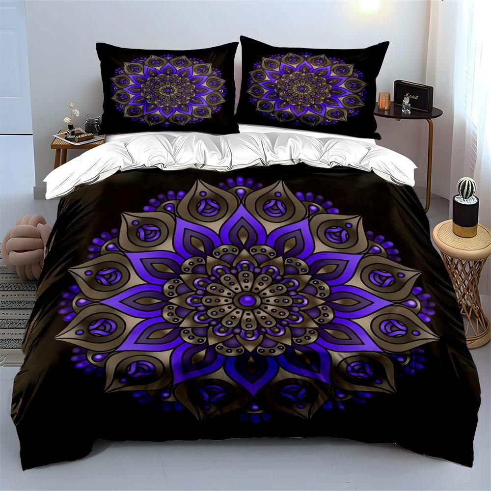 Mandala Art Decor Set Soft Comfortable Duvet Cover Bedding Set Included 1*Duvet Cover & 2*Pillowcases, Gift