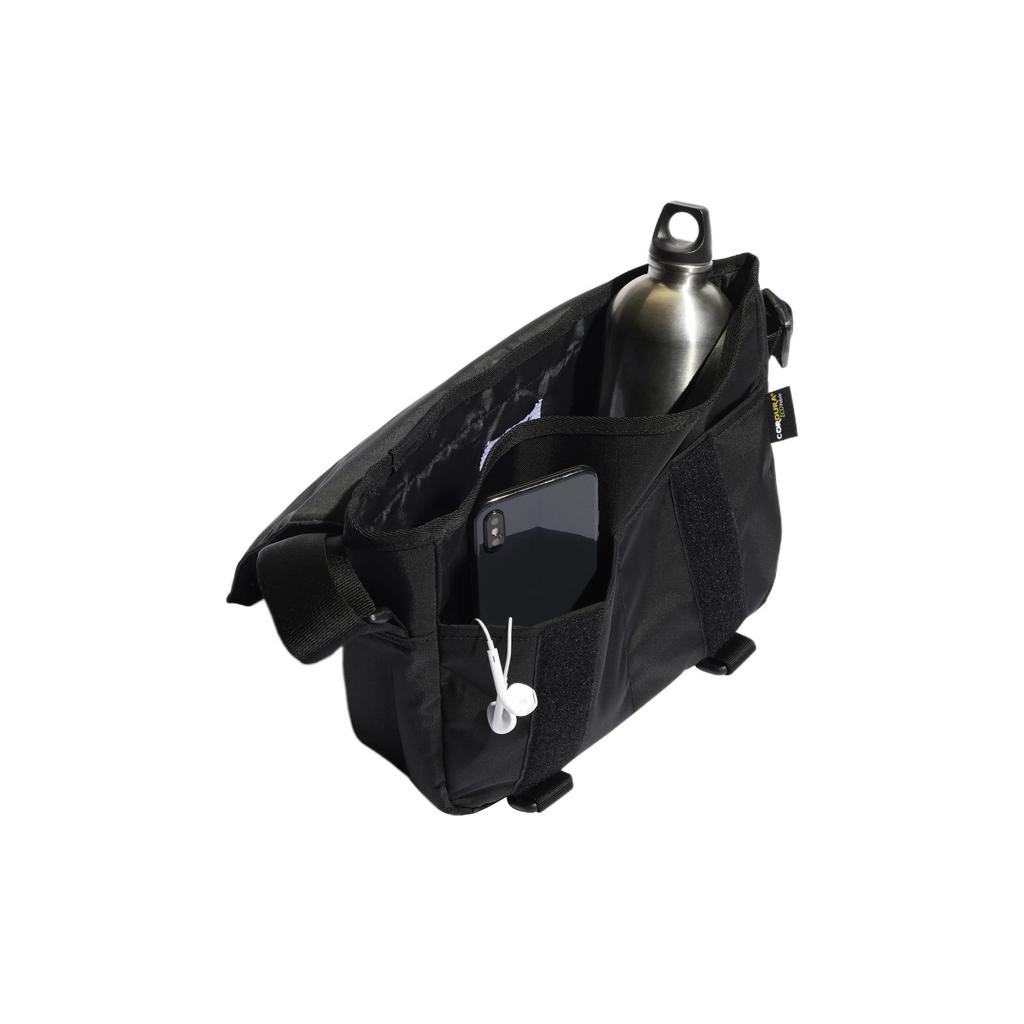 Adidas Originals Trefoil Textile, Nylon Messenger Bag, Shoulder Bag, Crossbody Bag Small Unisex Pure Black