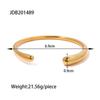 Jieding European & American Style Women's Stainless Steel Zircon Bracelet, Real Gold Plated. 