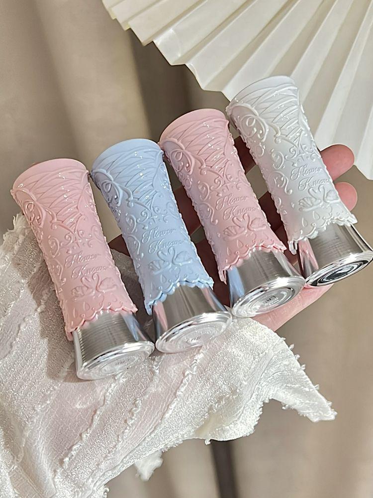 Flower Knows Swan Ballet Lip Glaze: Mirror Finish, Non-Transfer, Watery Light, Nude Lipstick for Women.