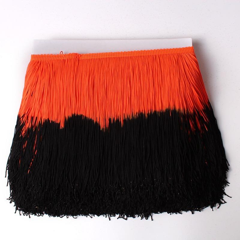 20Cm Gradual Change Color Nylon Row Beard Latin Dance Fringe Clothing Accessories Shape Vertical Row Beard Fringe Lace