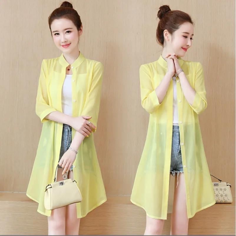 Women's Sun Clothing Lightweight Long UV Protection Jacket Summer Sunscreen Large Size Thin Jacket Female Chiffon Cardigan Coat 5XL
