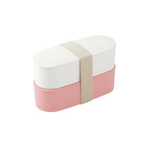 Thermos Fresh Lunch Box Slim 2-Tier Bento Box 600ml Pink Microwave Dishwasher Safe DJT-601W P
