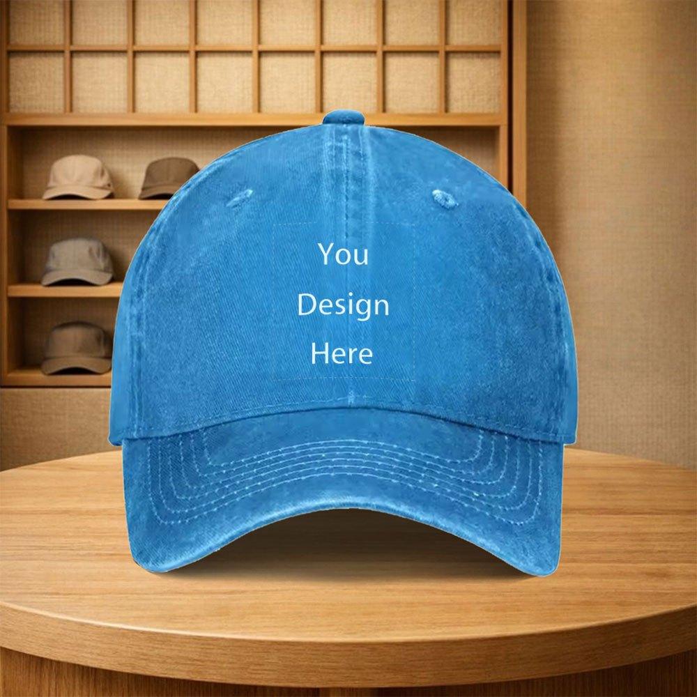 Vintage You Design Here Baseball Cap Unisex Adjustable Snapback Hat Multiple Colors