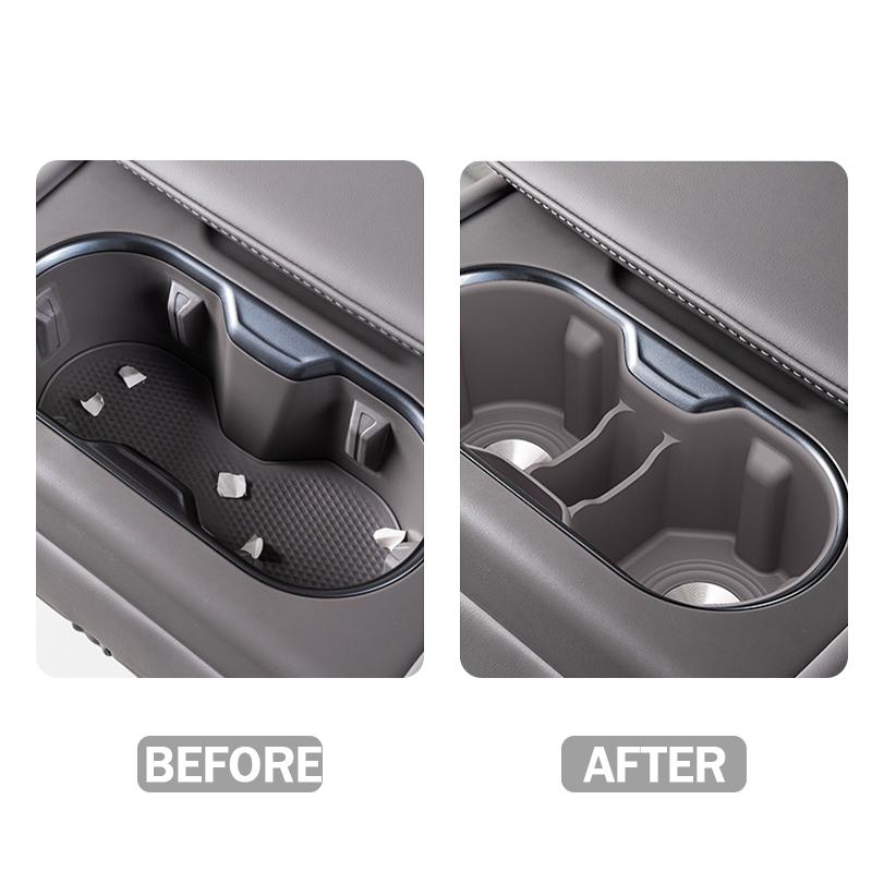For ZEEKR 7X 2025+ Cup Holder Mat Rear Seat Silicone Armrest Cup Holder Mat Anti-Slip Cup Protector Interior Car Accessories