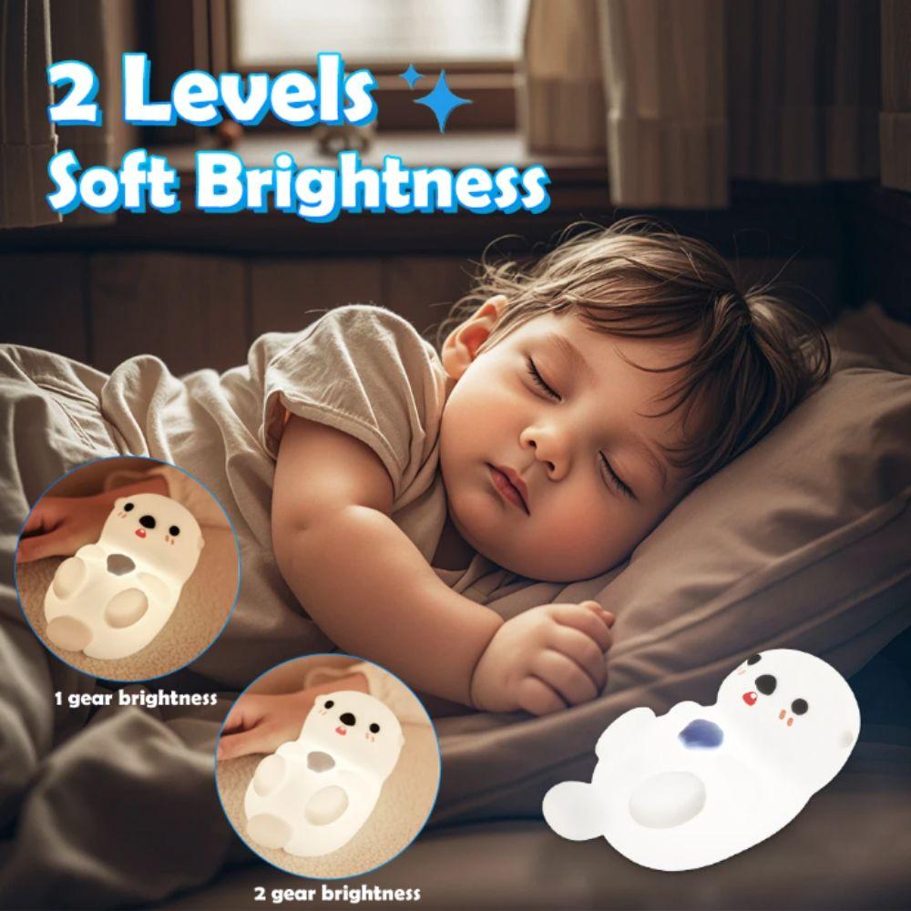 USB Rechargeable Otter Night Light Touch Control Timer Adjustable Bedside Lamp Rechargeable Timing Cute Silicone Sleep Companion
