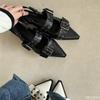 Fashion Sharp pointed medium thick single shoes for women in spring summer with buckle comfortable temperament women's single shoes